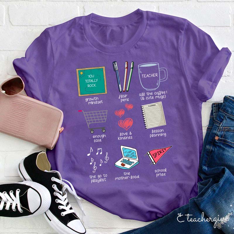 Growth Mindset Love And Kindness Teacher T-Shirt