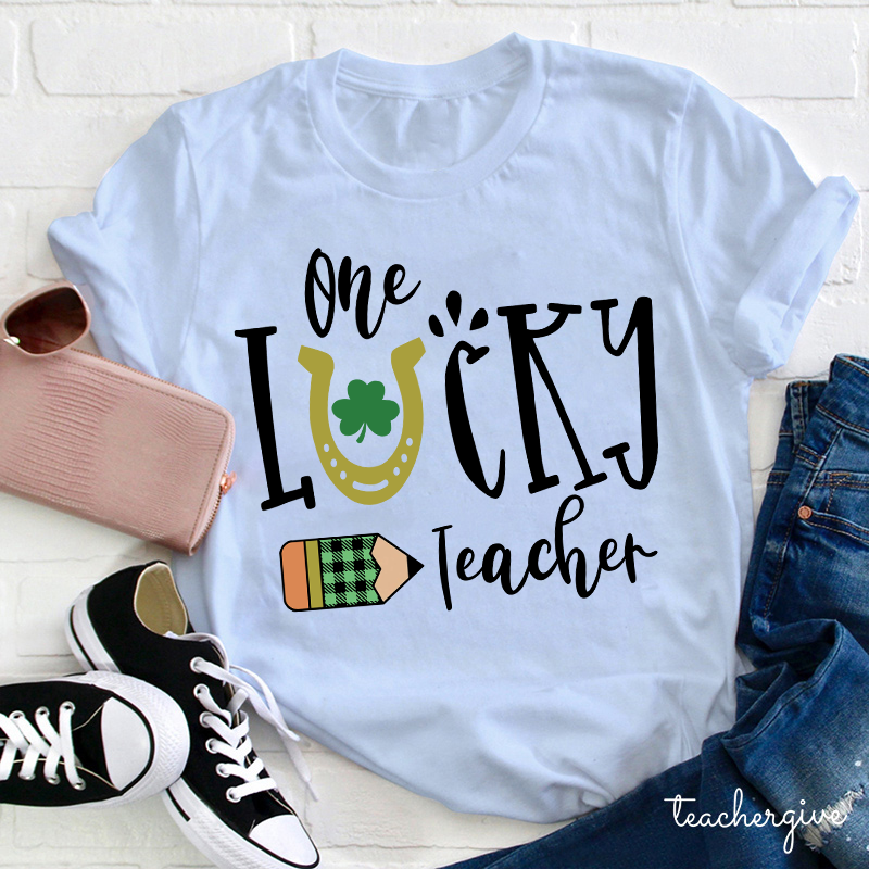 One Lucky Teacher Pencil Teacher T-Shirt