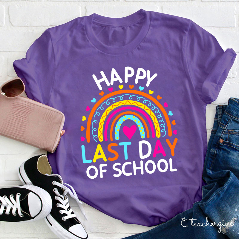 Happy Last Day of School Heart Rainbow T-Shirt