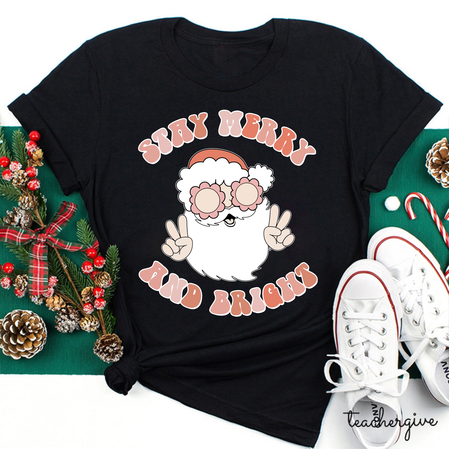 Stay Merry And Bright Teacher T-Shirt