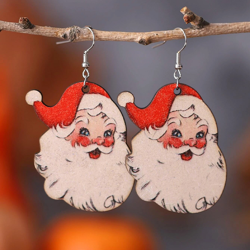 Santa's Joy  Wooden Earrings
