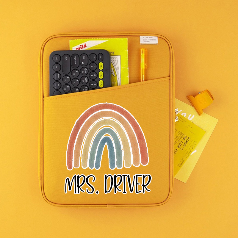 Personalized Colorful Rainbow Teacher 13" MacBook Case