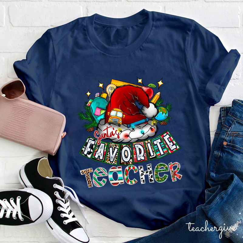 HO HO HO Santa's Favorite Teacher Teacher T-Shirt