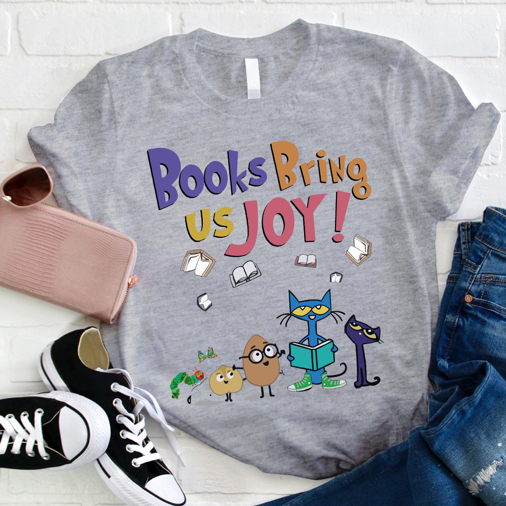 Books Bring Us Joy Cat T-Shirt