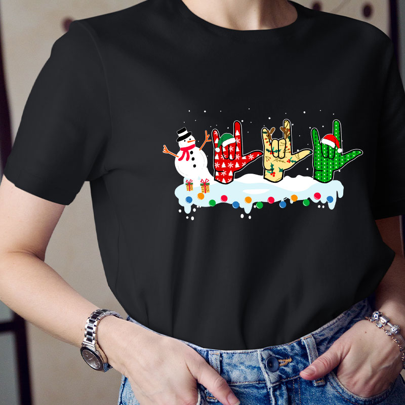 Rock And Roll With Christmas Teacher T-Shirt
