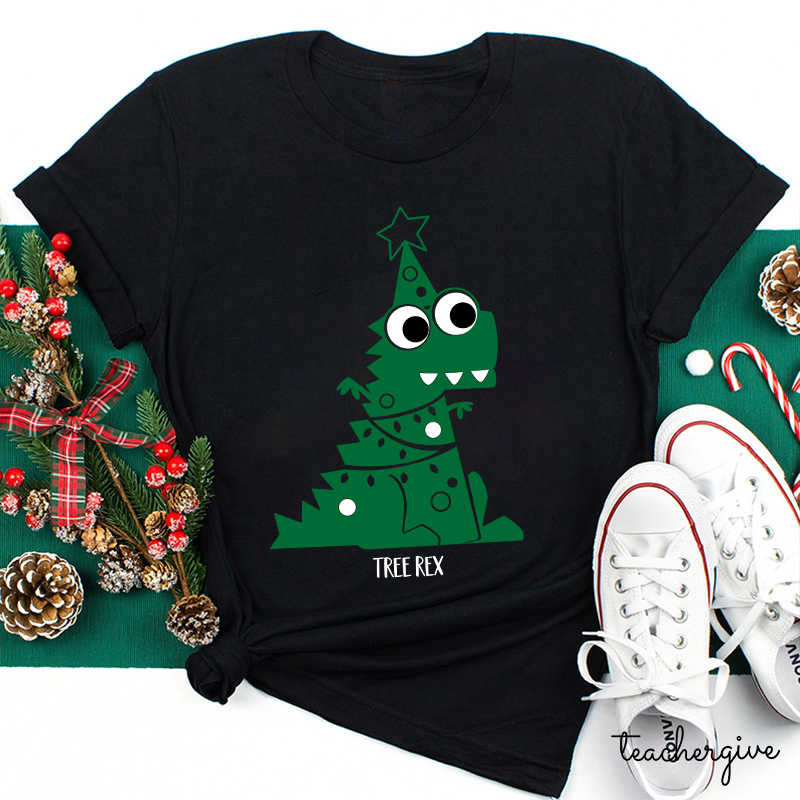 Tree Rex Christmas Teacher T-Shirt
