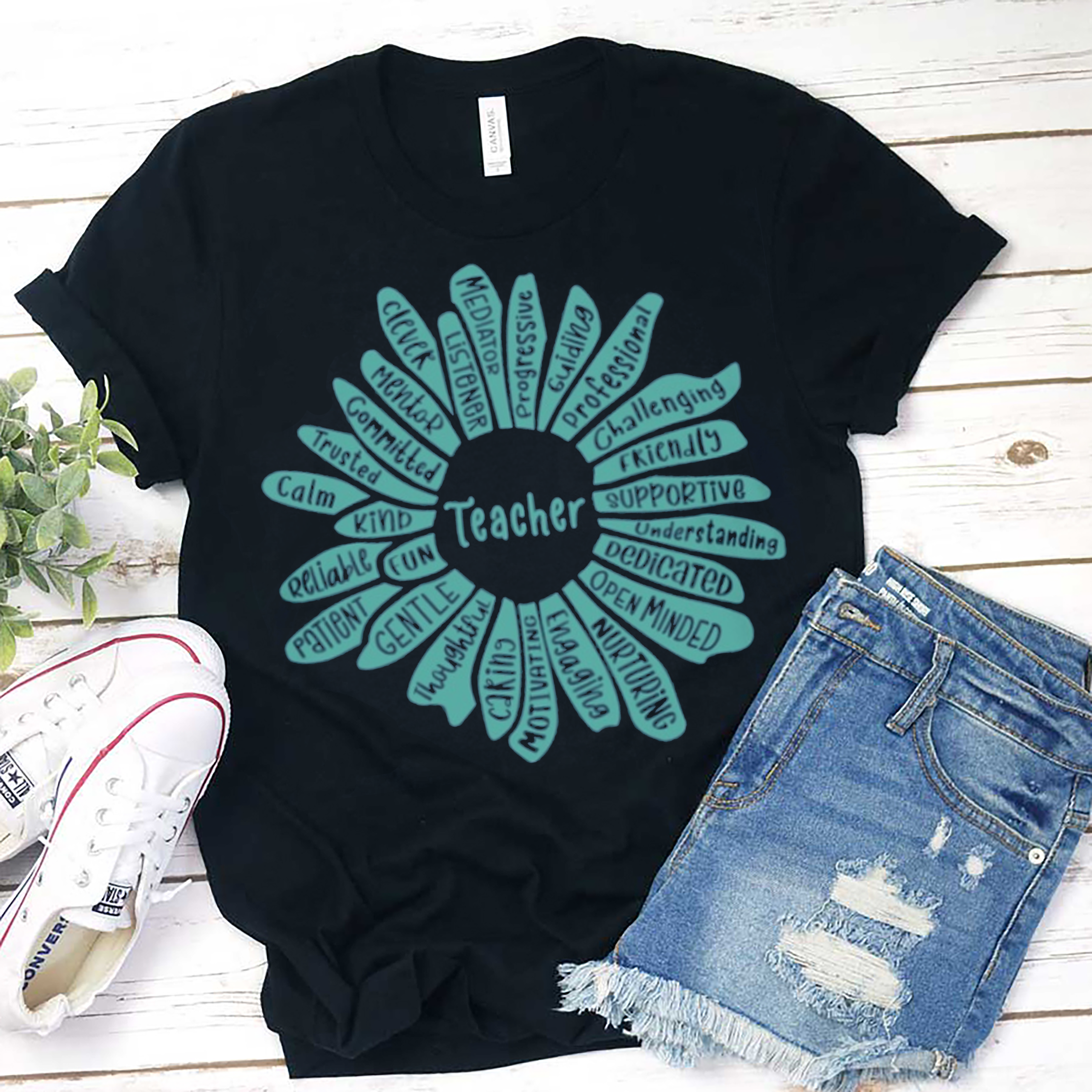 Teacher Qualities Flower  T-Shirt