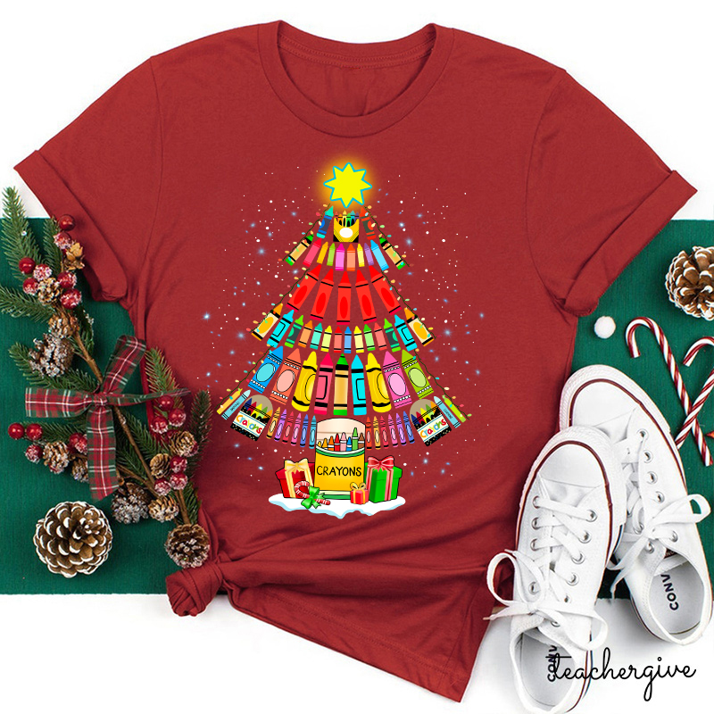 Come And Paint A Christmas Tree With Me Teacher T-Shirt