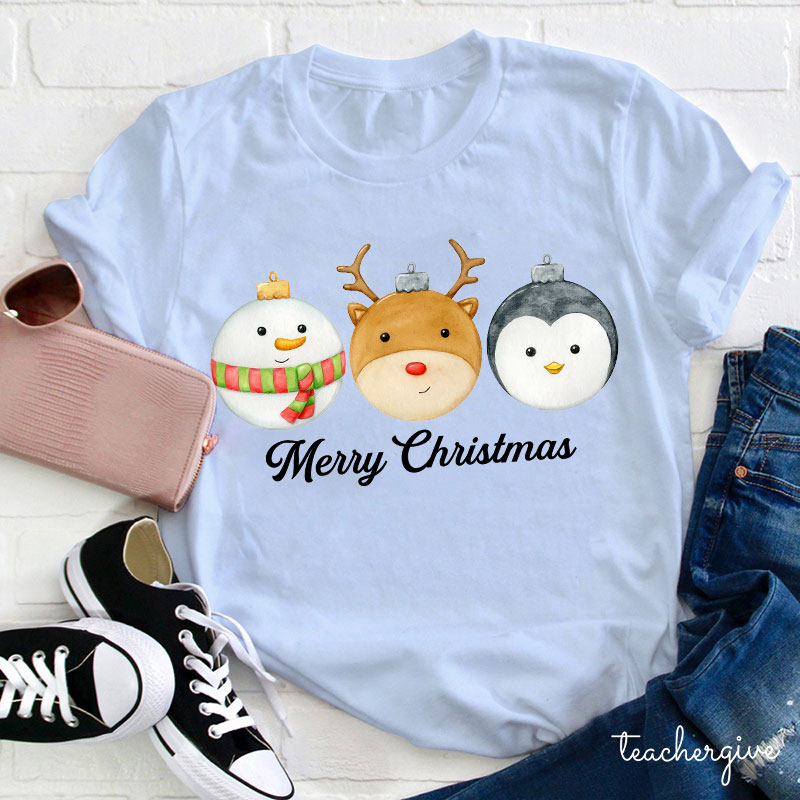 Merry Christmas Friends Together Teacher T-Shirt