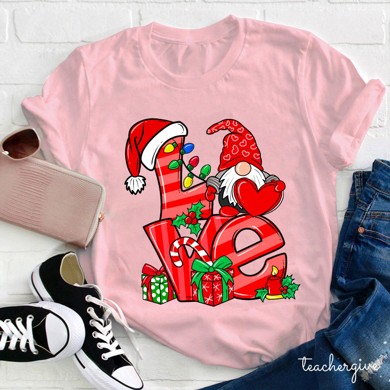 Gnomes' Loving Heart Teacher T-Shirt