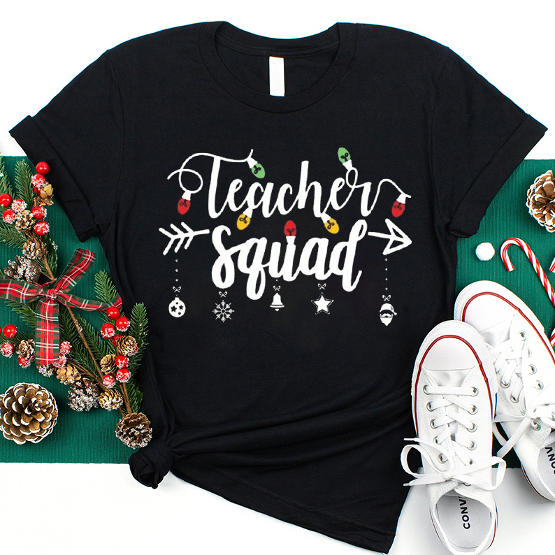Christmas Vibes Teacher Squad Teacher T-Shirt
