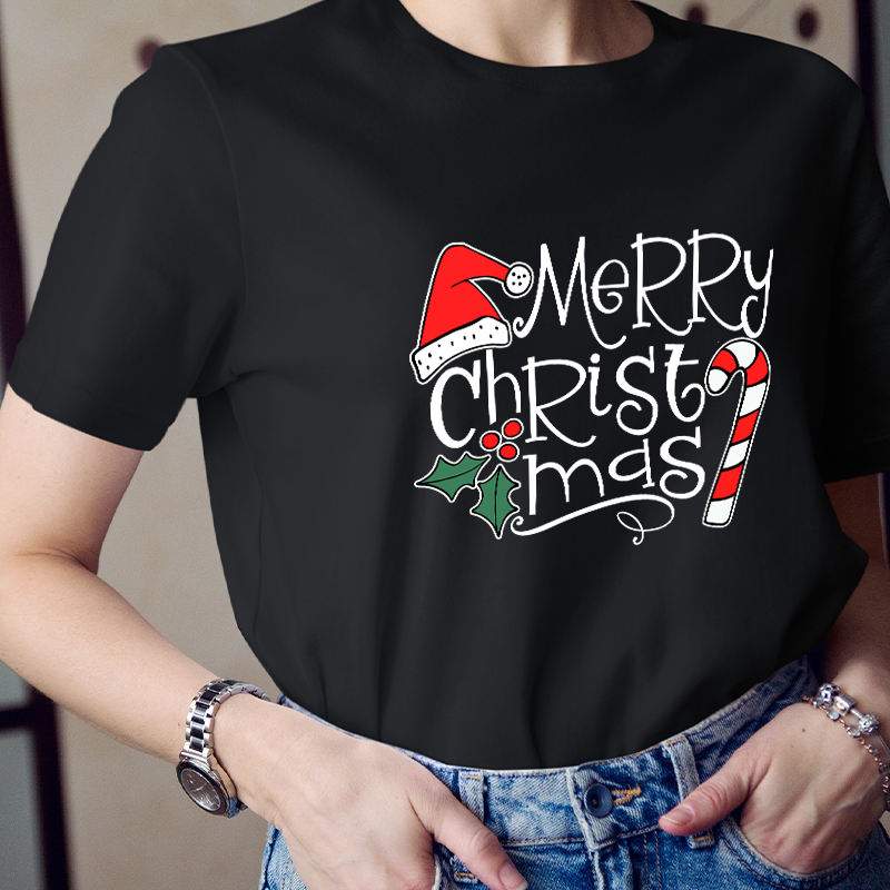 Merry Christmas Candy Canes Teacher T-Shirt