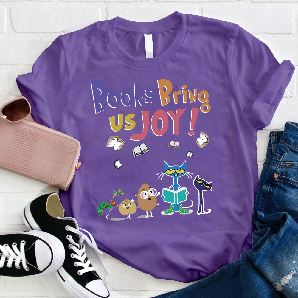 Books Bring Us Joy Cat T-Shirt