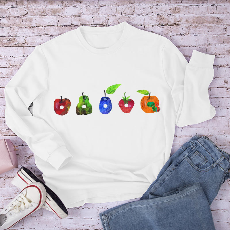 Fruits And Caterpillar Long Sleeve T-Shirt