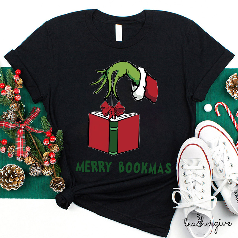 What A Good Day To Read Merry Bookmas Teacher T-Shirt