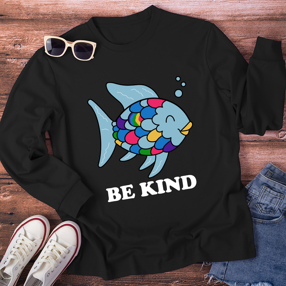 Be Kind Colorful Fish Long Sleeve T-Shirt