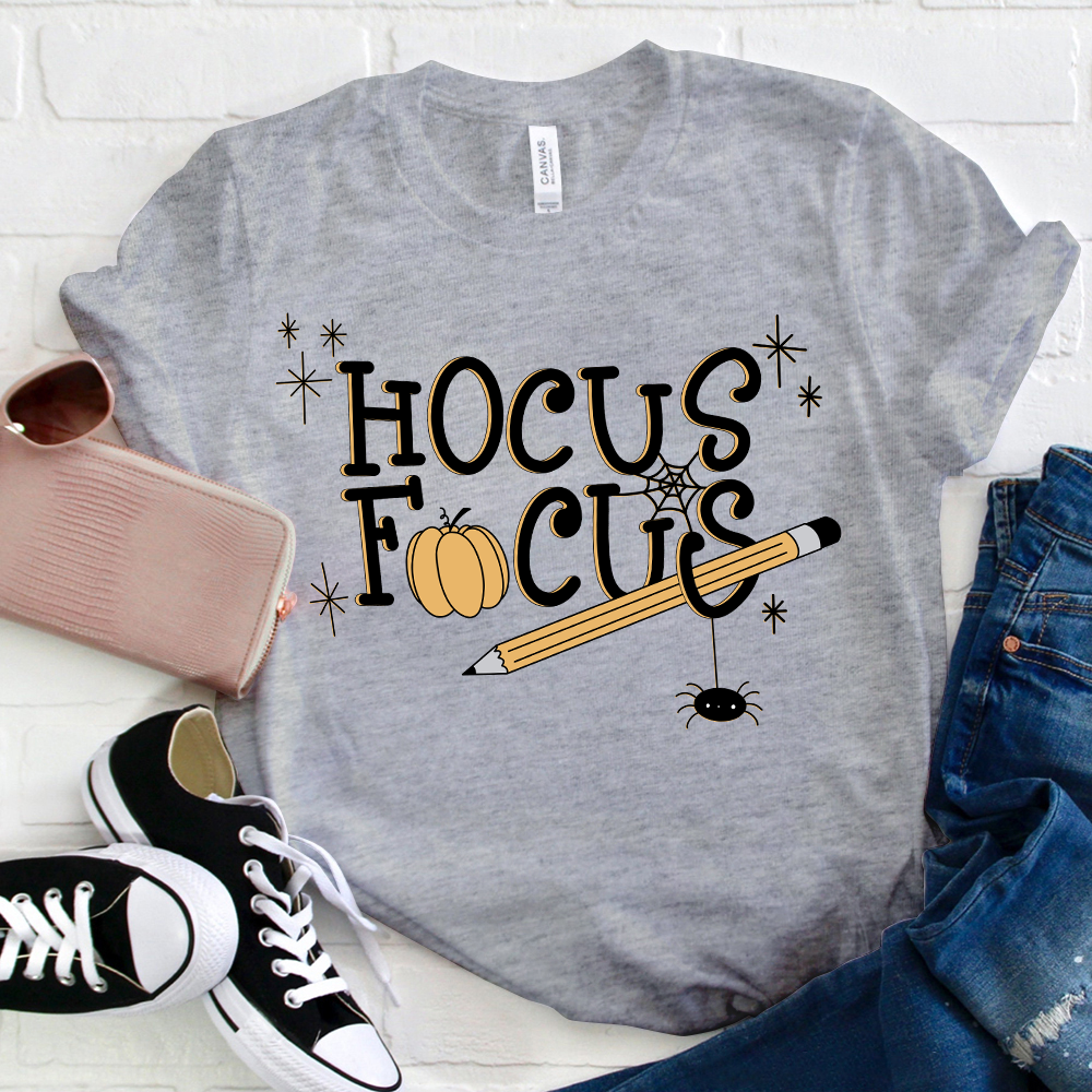 Hocus Focus Pumpkin Pencil T-Shirt