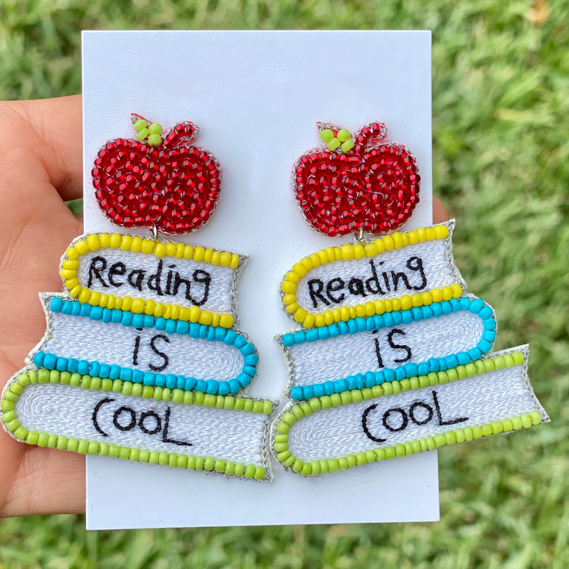 Pre-Sale Handmade Books Reading Is Cool Earrings（Delivery Estimate is Greater than 10 Business Day）