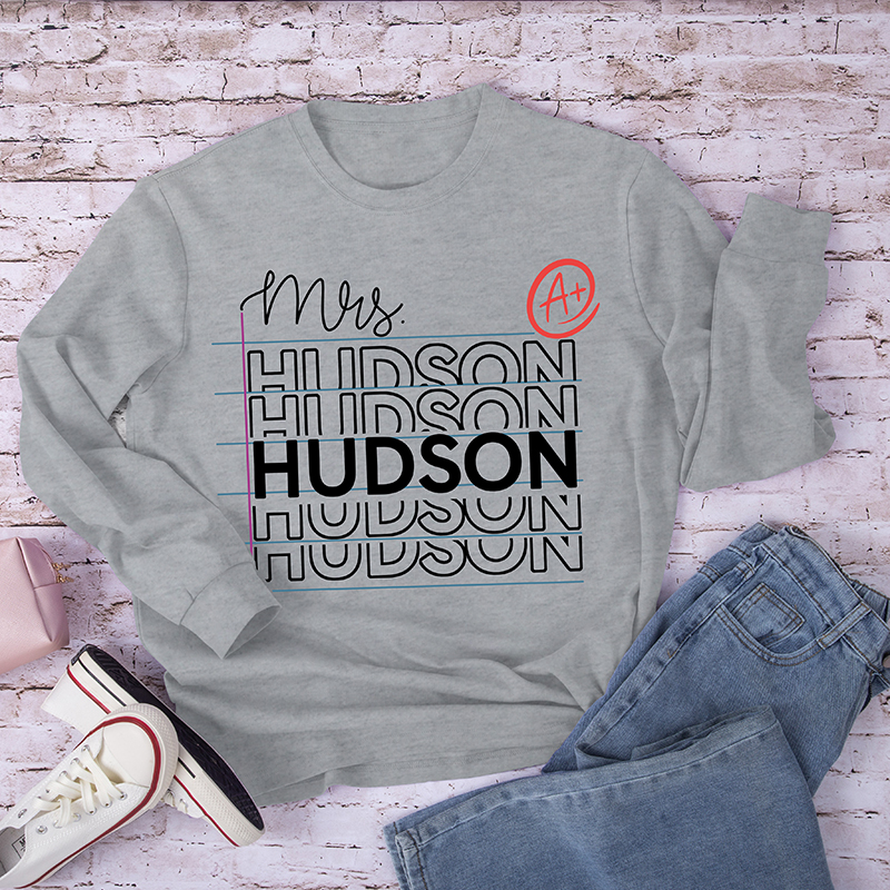 Personalized Teacher Name Long Sleeve T-Shirt