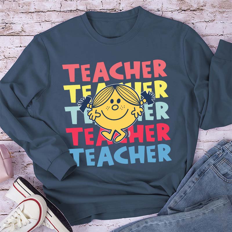 Teacher Letter Cute Little Girl Long Sleeve T-Shirt