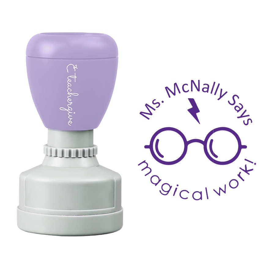 Personalized Teacher Says Magical Work Stamp