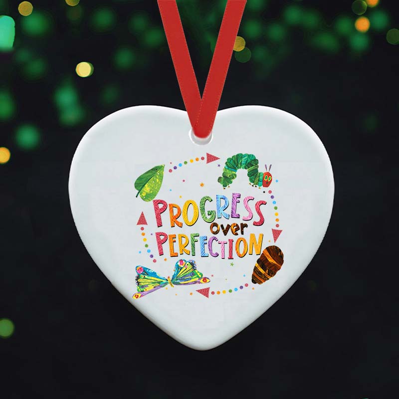 Progress Over Perfection Ceramic Ornament