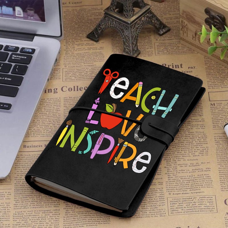 Teach Love Inspire Teacher Faux Leather Notebook