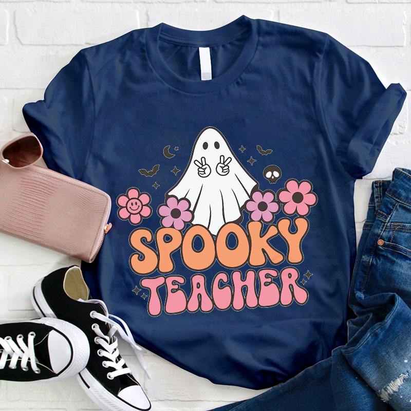 Spooky Teacher Peace Sign T-Shirt