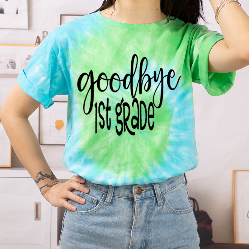 Personalized Grade Goodbye 1st Grade Teacher Tie-dye T-Shirt
