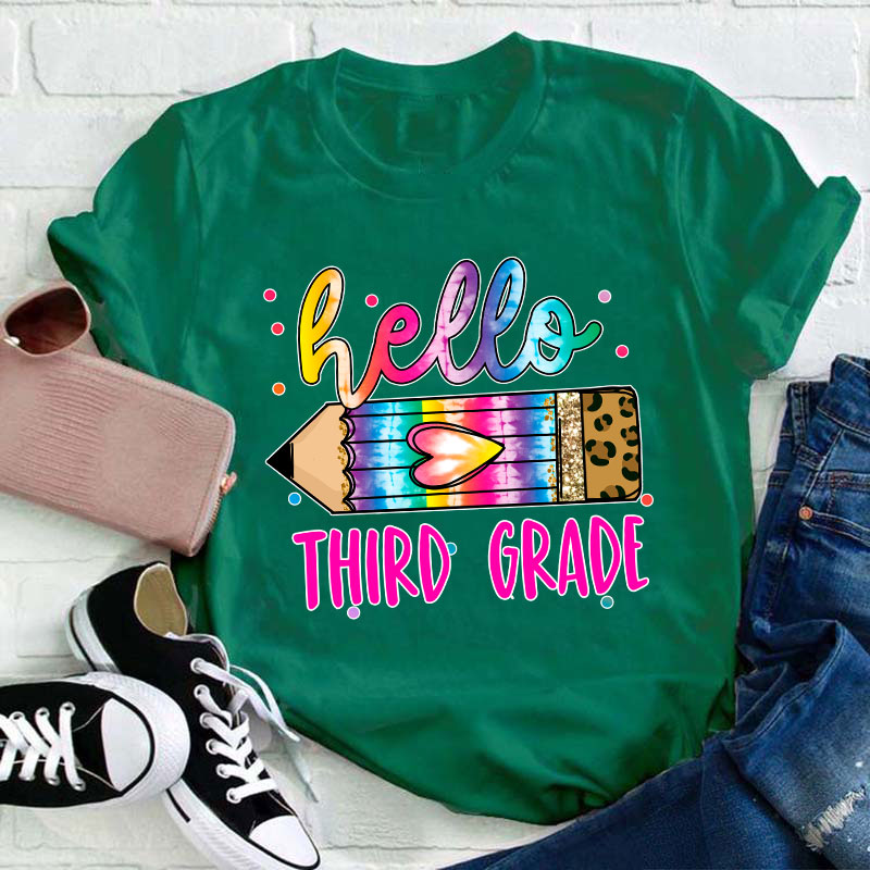 Personalized Grade Hello Teacher T-Shirt