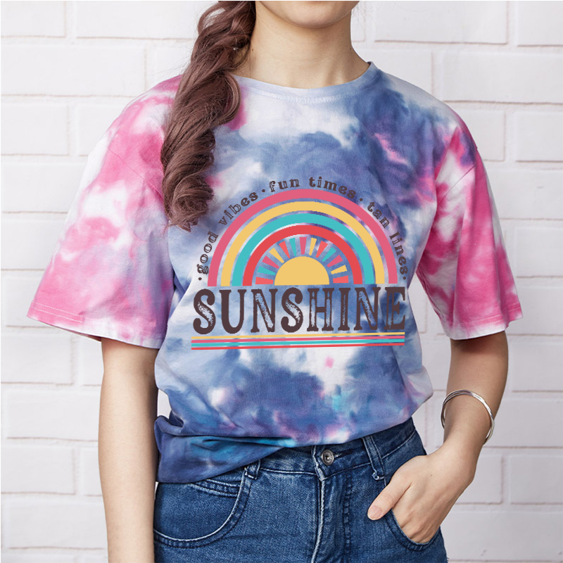 Good Vibes Fun Times Tan Lines Tie-dye T-Shirt