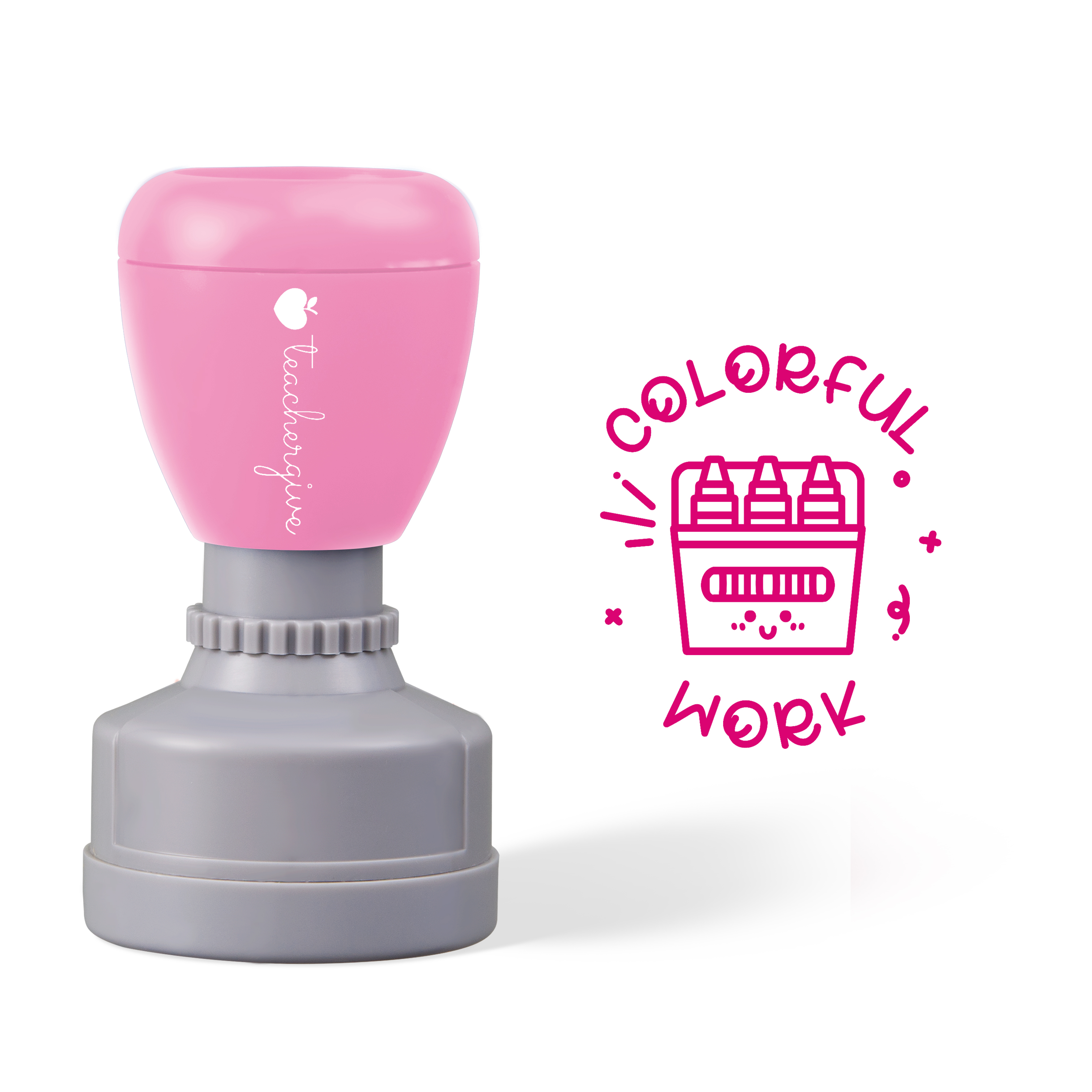 Colorful Work Teacher Stamp