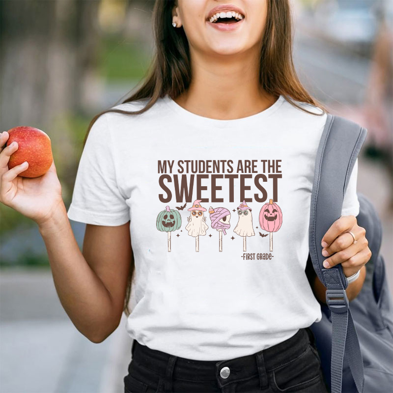 Personalized Grade My Students Are Sweetest Teacher T-Shirt