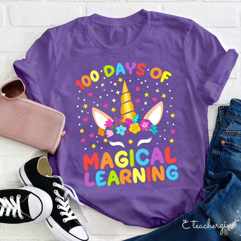 100 Days Of Magical Learning Teacher T-Shirt
