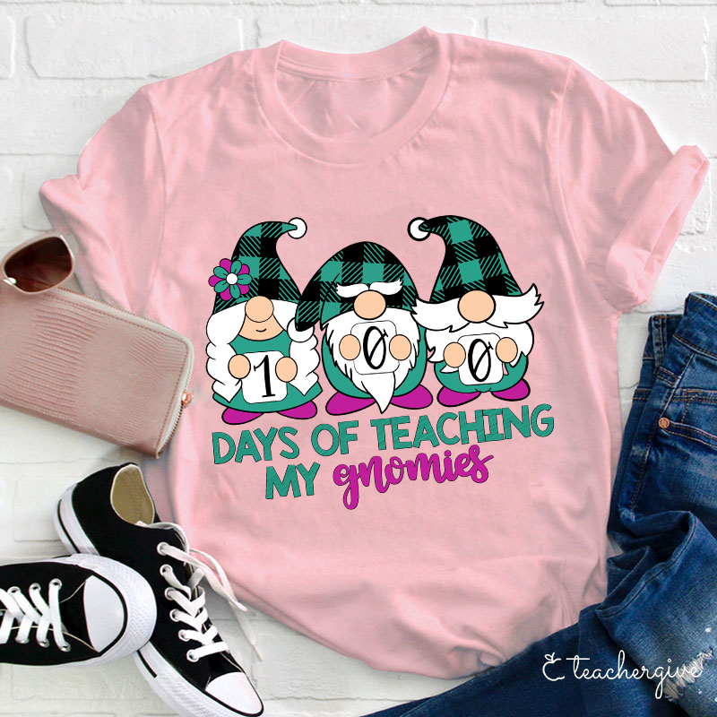 100 Days Of Teaching My Gnomies Teacher T-Shirt