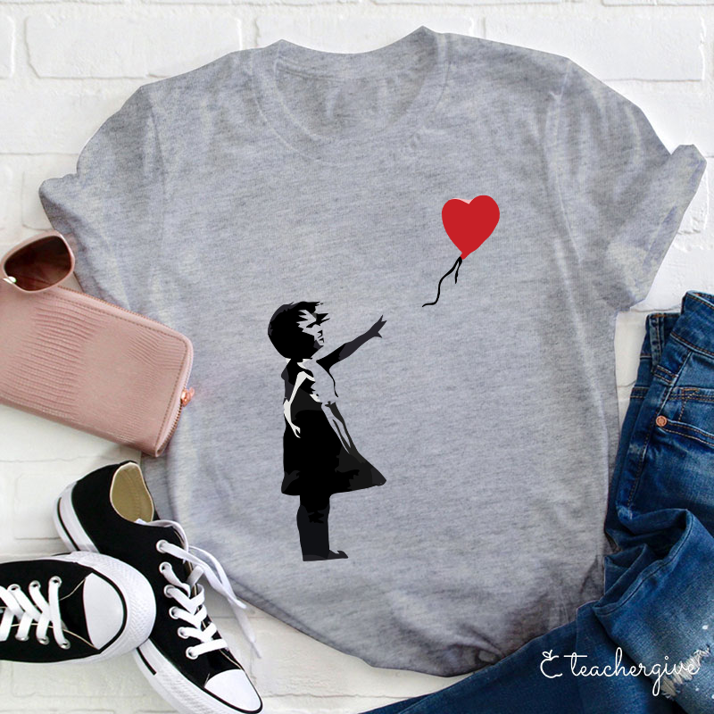 The Girl Whose Balloon Flew Away Teacher T-Shirt