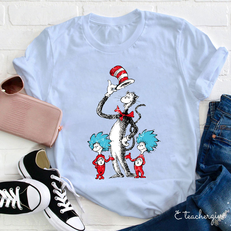 Cat In The Hat Thing One Thing Two Teacher T-Shirt