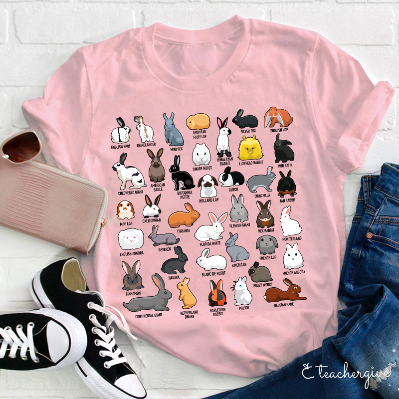 Learn About Various Rabbits Teacher T-Shirt