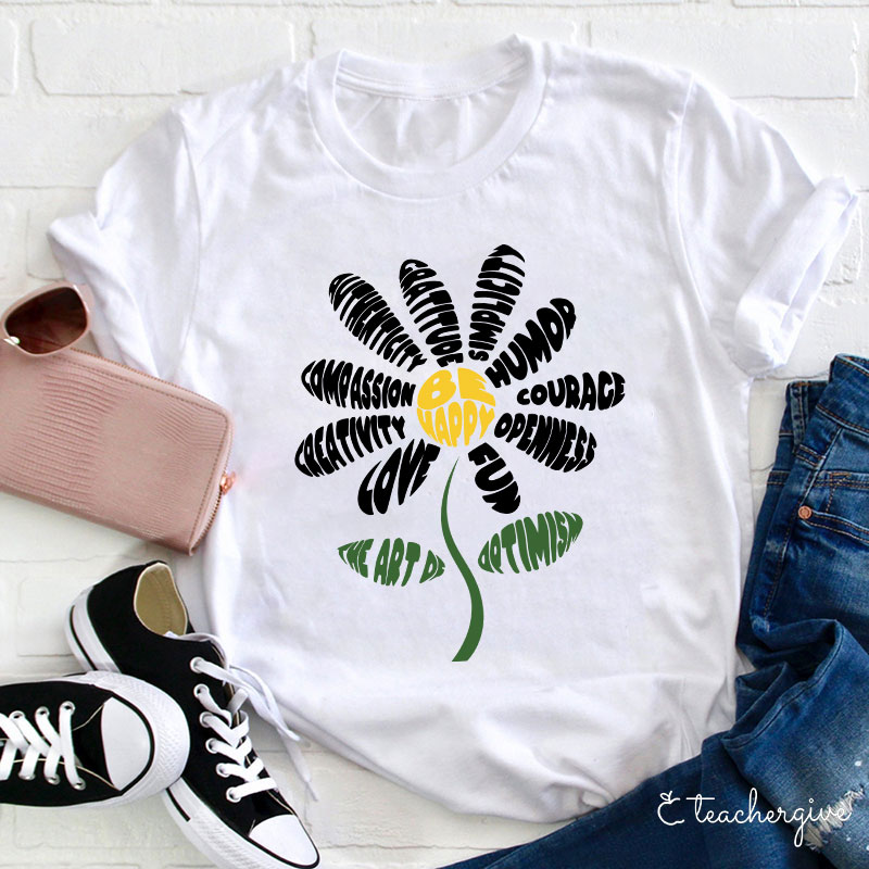 Life Is Good Letter Flower T-Shirt
