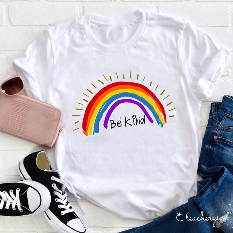 Be Kind Rainbow Stripe T-Shirt