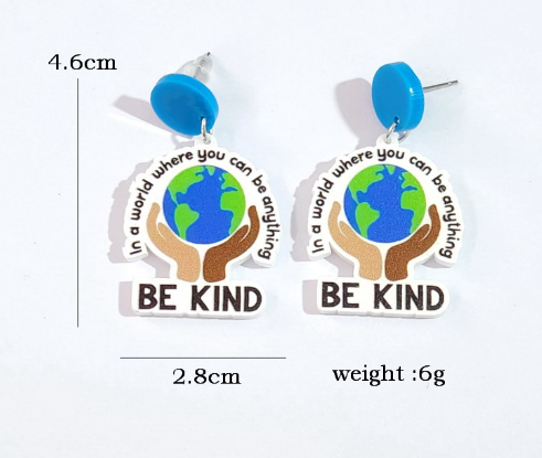 Be Kind To The Earth  Acrylic Earrings