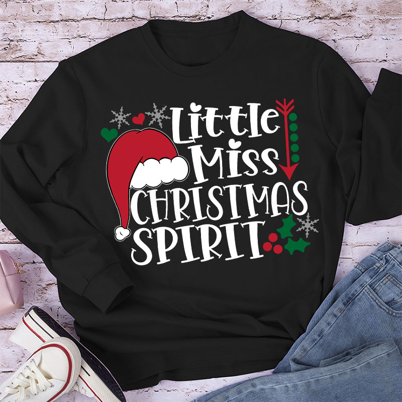 Little Miss Christmas Spirit Long Sleeve T-Shirt