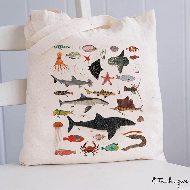 So Much Living Being Under The Sea Teacher Tote Bag