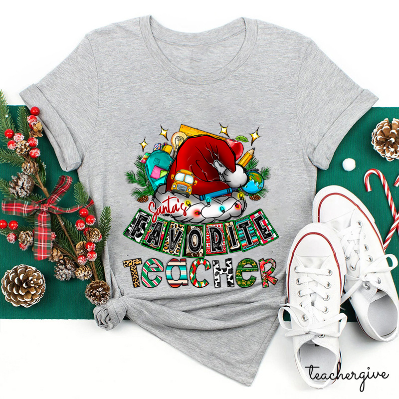 HO HO HO Santa's Favorite Teacher Teacher T-Shirt