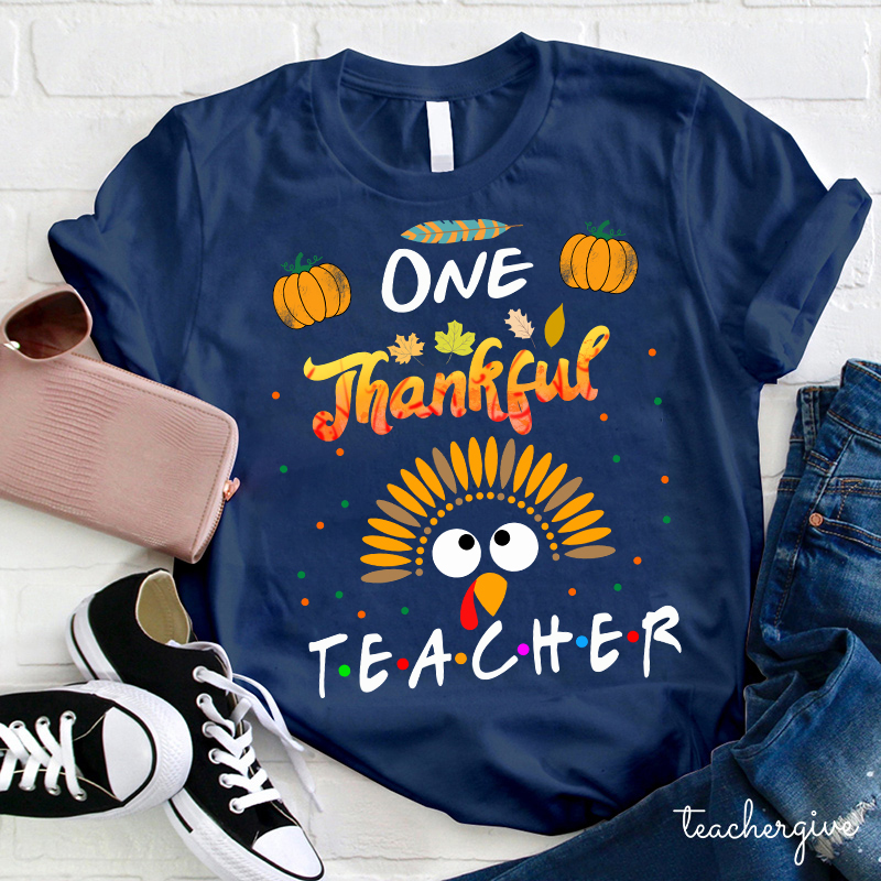 One Thankful Teacher Turkey Teacher T-Shirt