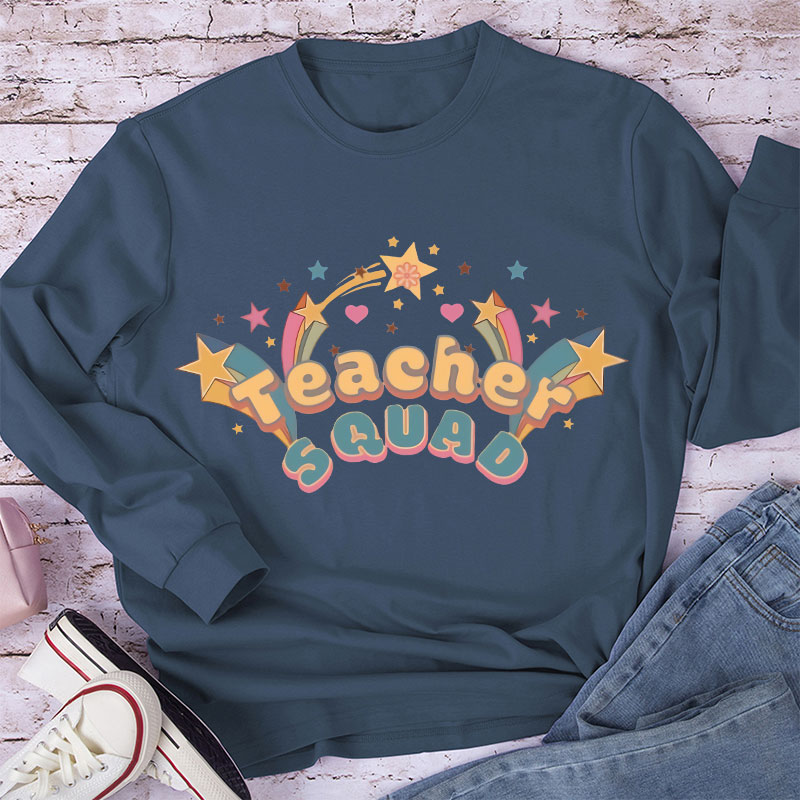 Flamed Teacher Squad Long Sleeve T-Shirt