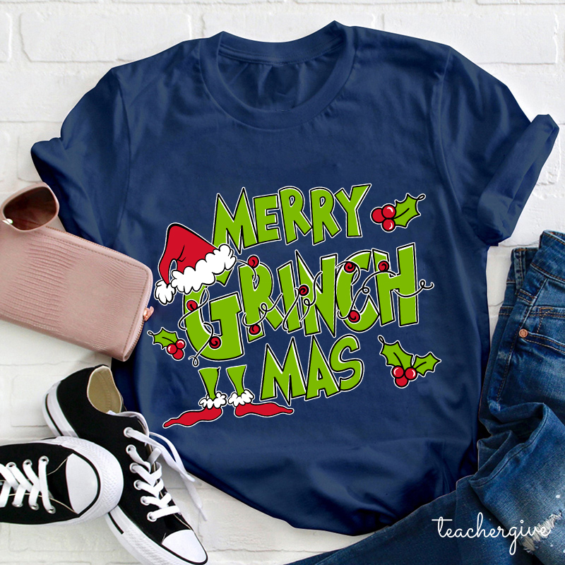 Merry Grinchmas Teacher T-Shirt