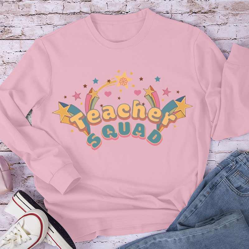 Flamed Teacher Squad Long Sleeve T-Shirt