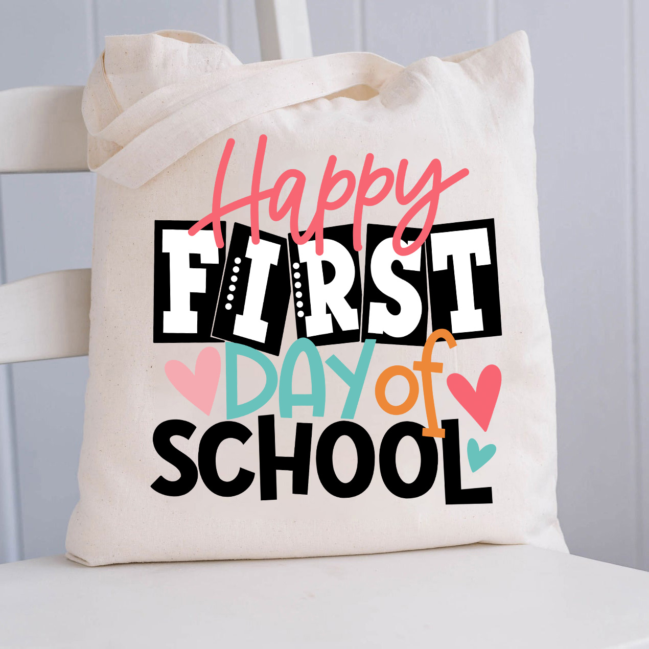 Happy First Day Of School Heart Tote Bag