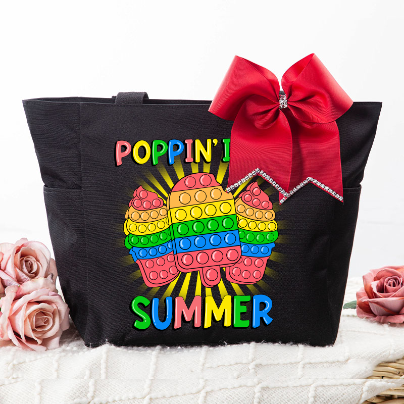 Poppin Into Summer Large Tote Bag